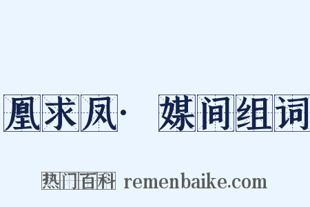 凰求凤·媒间组词是什么意思的图片
